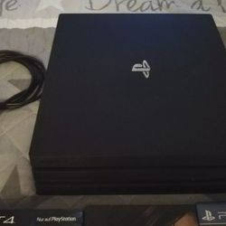ps4 pro with double controllers.