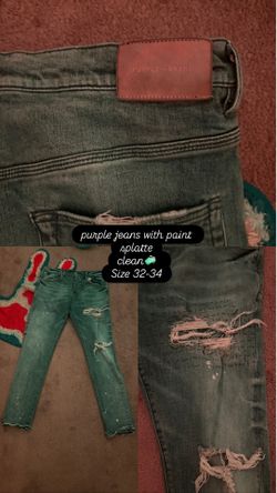 Paint splattered Purple Jeans