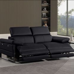 Italian Leather Recliner Love Seat 