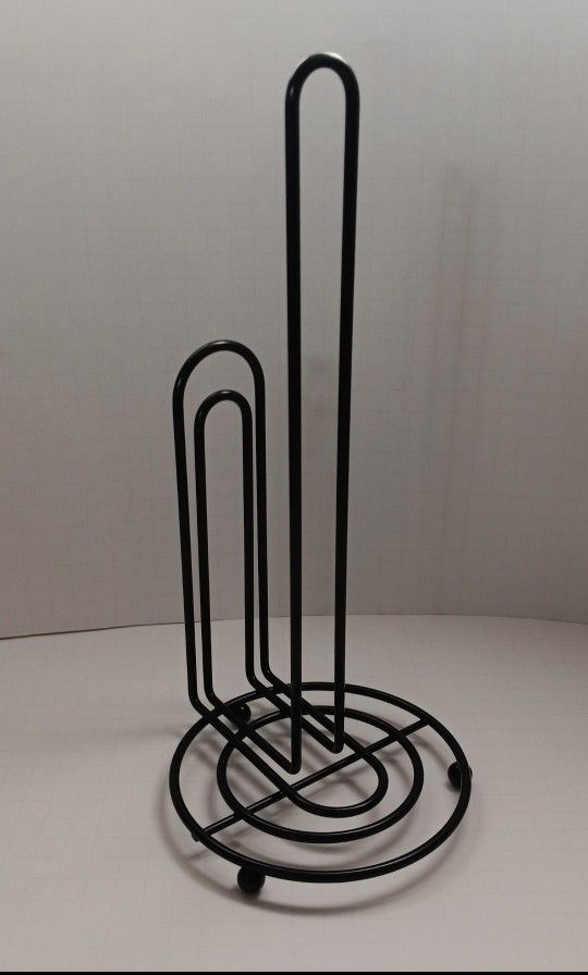 LIKE NEW countertop black metal paper towel holder $5 FIRM