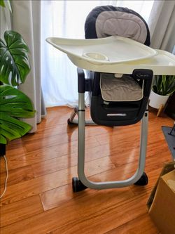 Baby High Chair with Tray and Wheels