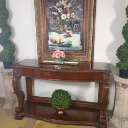 Stunning LARGE, Ornate, Solid Wood Console / Entryway Table