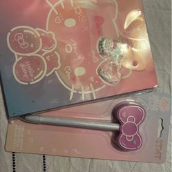 Hello Kitty Notebook And Pen 