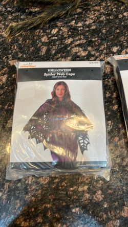 Halloween Spider Web Cape Adult One Size
