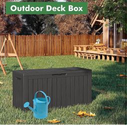 New-New-80 Gallon Deck Box Large Outdoor Storage Boxfor Patio Furniture
