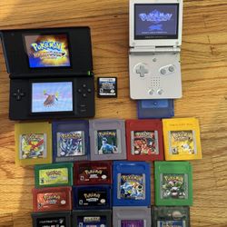 Gameboy Advance SP and Nintendo Ds Lite Bundle w/ Pokémon Heartgold And Black 2. And Much More