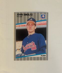 1989 Fleer Baseball - John Smoltz  - Rookie Card no 602 - Mint Condition -  Braves MLB HOF Pitcher - Classic Gem!