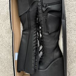 Dolls Kill Tall Obsidian Pocket Platform Boots