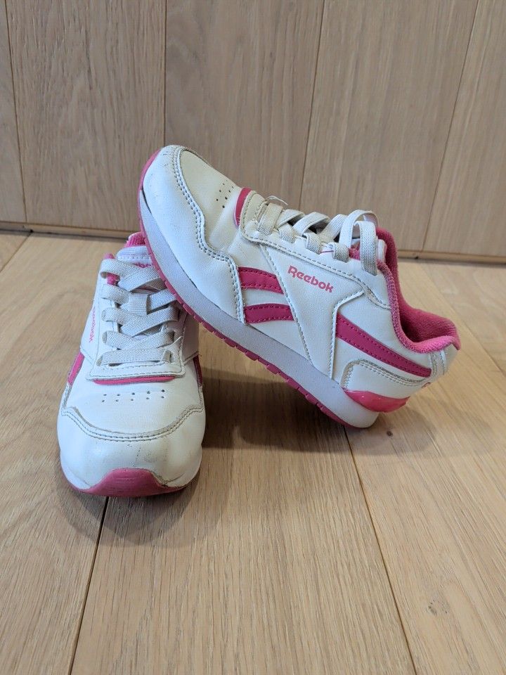 No-tie Reebok Royal Glide sneakers in white and pink, Light Up Toddler Size 13