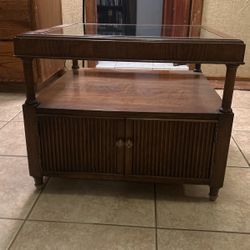 Wood & Glass End Table
