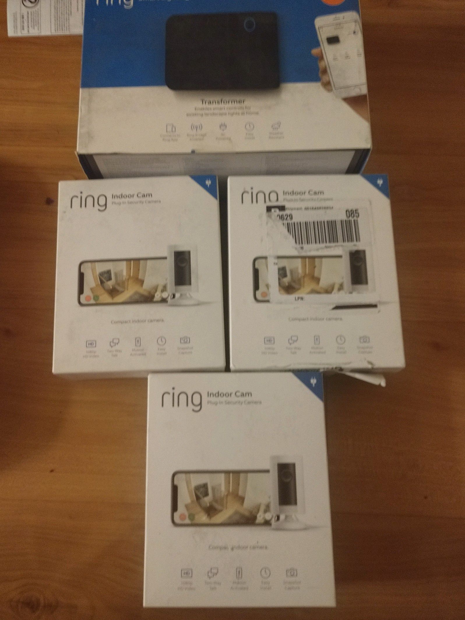 RING Cameras (X3) and Ring Transformer PACKAGE DEAL