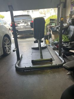 Olympic Bench N Squat Rack + 250 Pound Weight Set