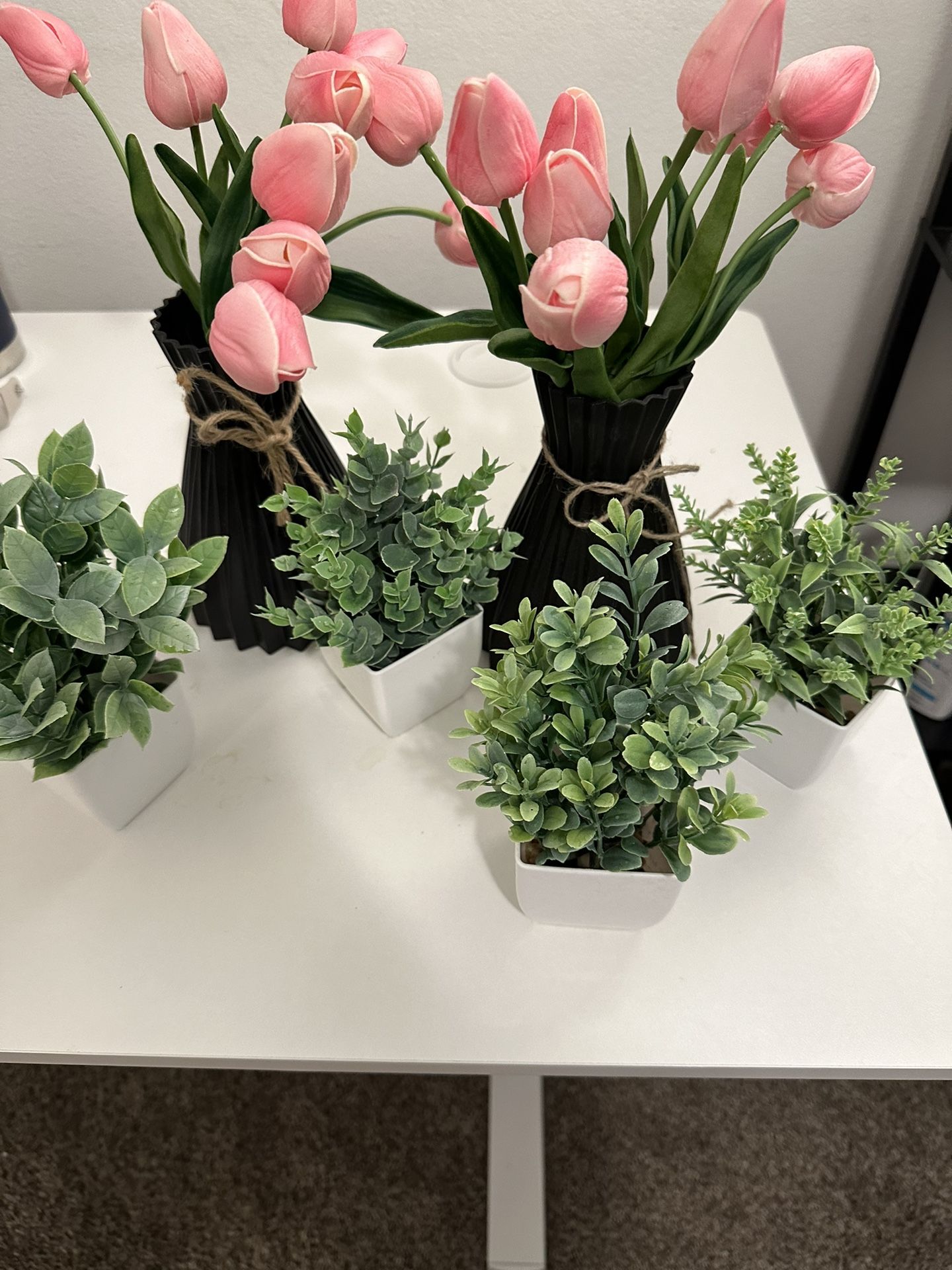 Artificial Plants And Tulips