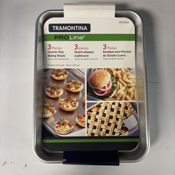 3 Piece Quarter Size Baking Sheets Pro Line Tramo tina