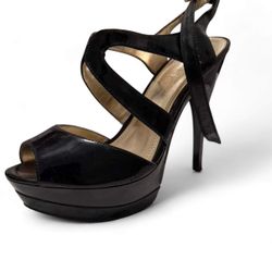 Bakers Women's Black Leather Platform High Hells Size 7