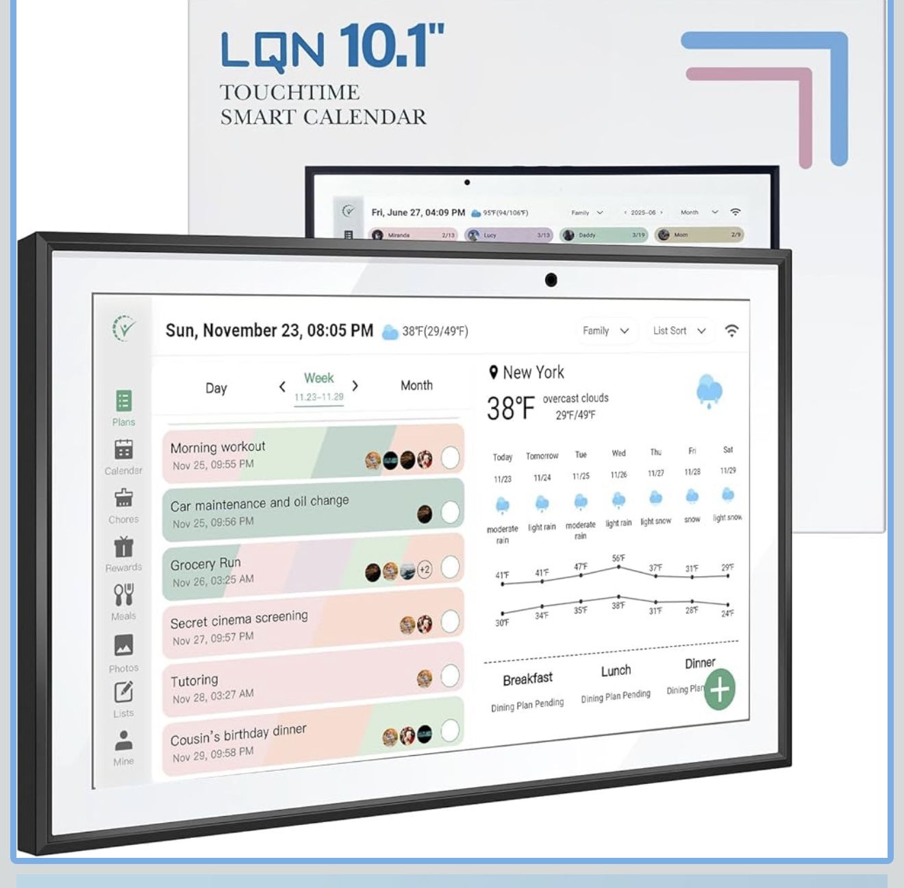 10.1" Smart Digital Wall Planner & Chore Chart, smart calendar 