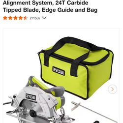 15 Amp Corded 7-1/4 in. Circular Saw with EXACTLINE Laser Alignment System, 24T Carbide Tipped Blade, Edge Guide and Bag
