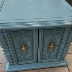 Blue side table/cabinet 
