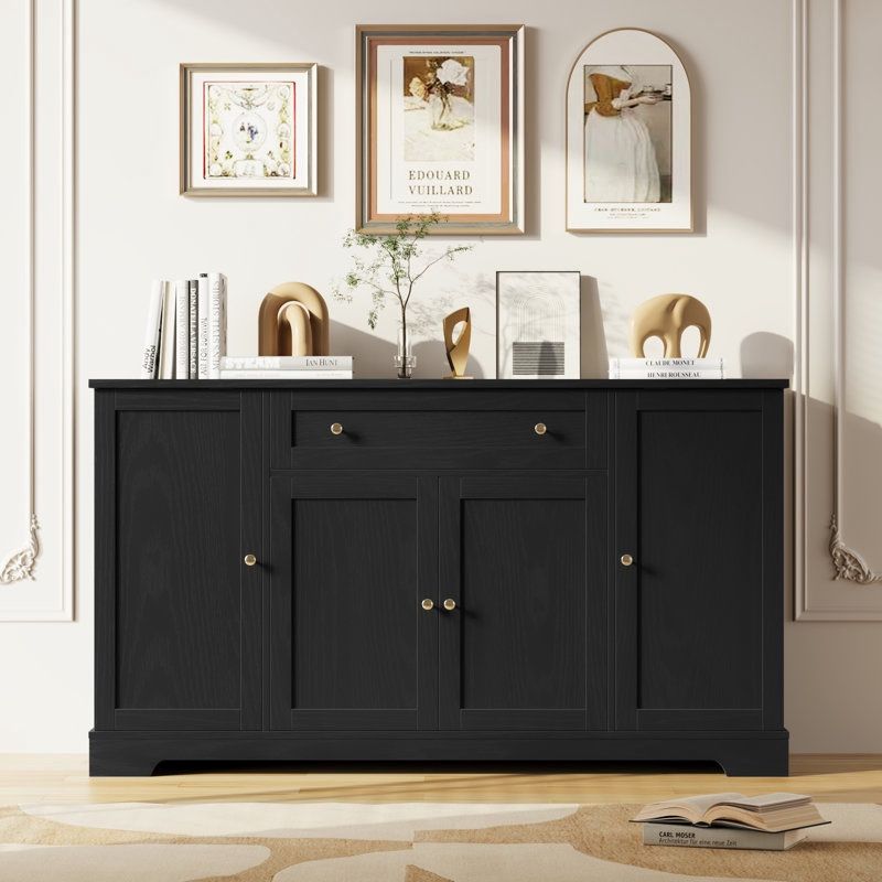 54'' Wide Sideboard with Pantry Doors, Adjustable Shelves and Large Drawer