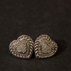 Sterling 925 Silver Earrings With Diamonds