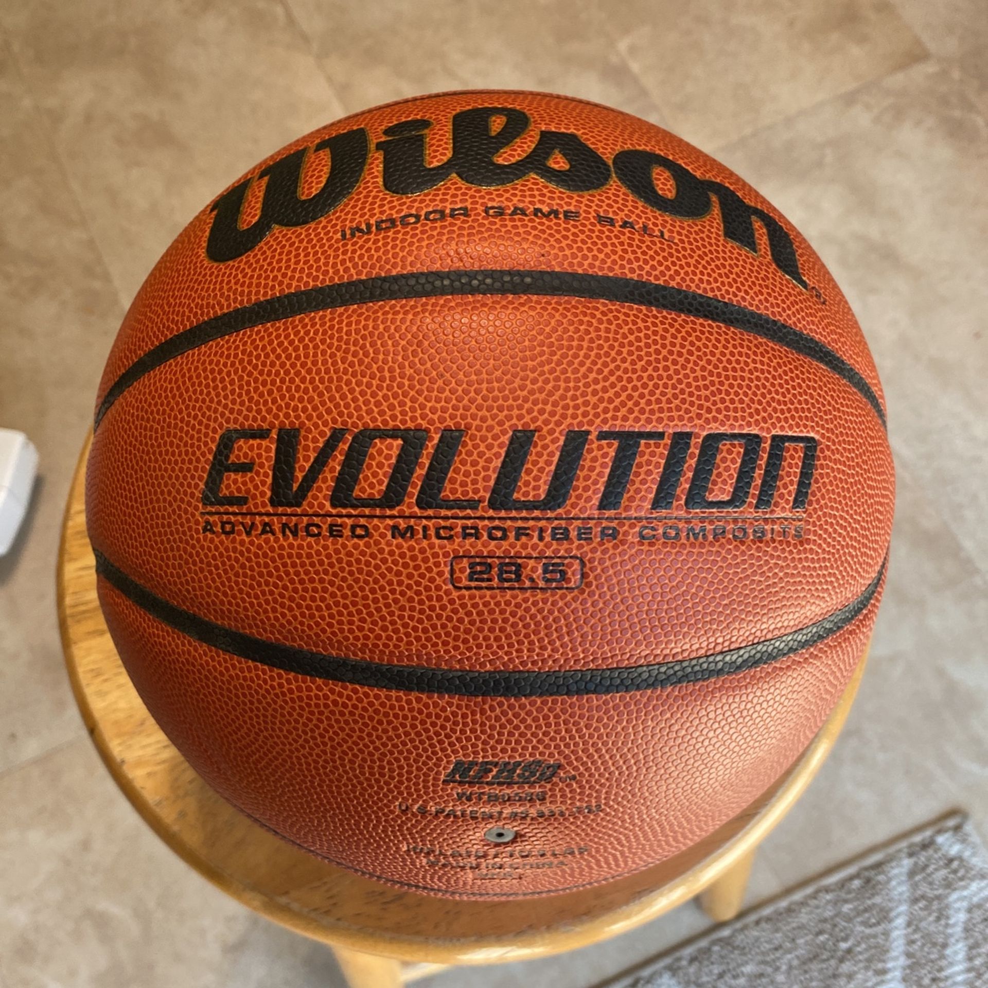 Wilson Evolution Intermediate WTB0586 Indoor Basketball - 28.5", Size 6 (Black Markers marked On Ball)