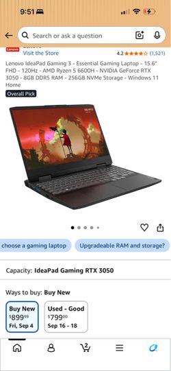 Upgraded Lenovo IdeaPad Gaming 3