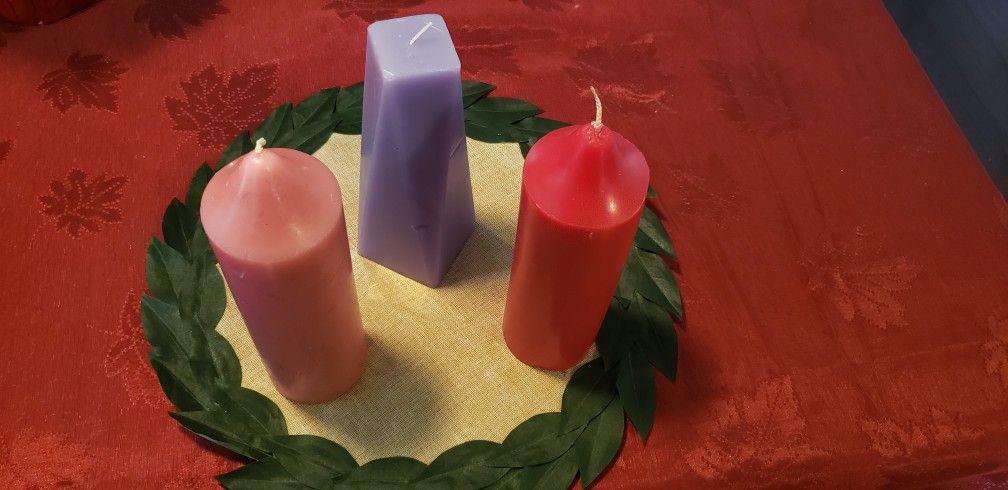 3 High Quality Pillar Candles