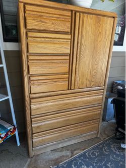 Solid oak wood dresser