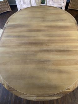 Pier1 Bradding Natural Stonewash Round Dining Tables, 4 Dining Chairs, And  4 Counter Stools Set For Sale In Perris, Ca - Offerup