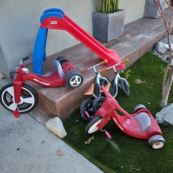 Free toddler kids slide, push bikes, tricycles