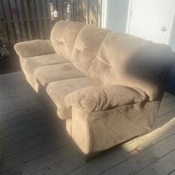 Asley plush brown chenille couch and rocker recliner