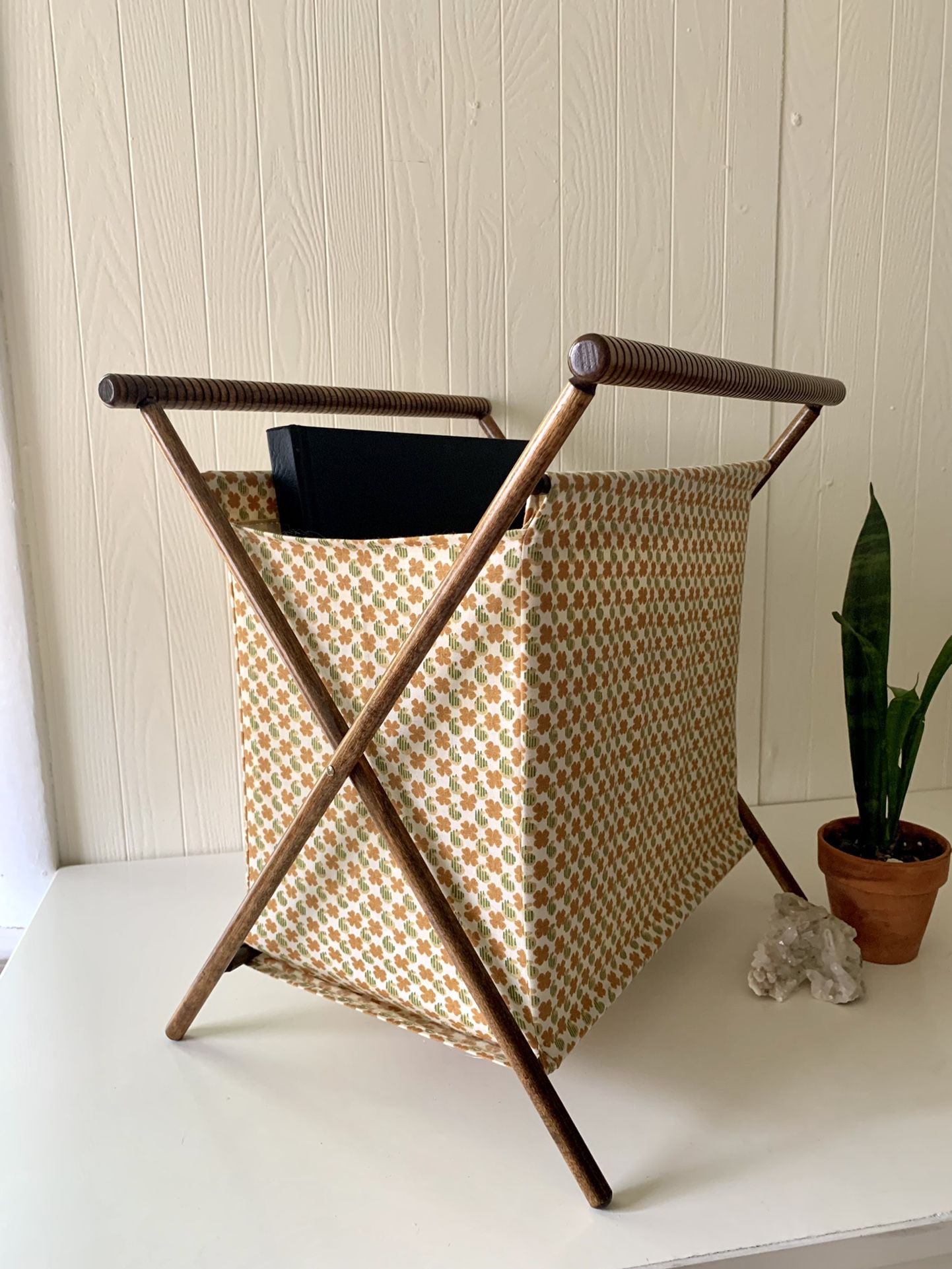 Vintage Collapsible Knitting Basket