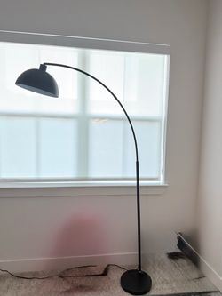 Black Arc Floor Lamp with Remote Control