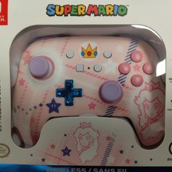 Princess Peach Plaid Enhanced Wireless Controller For Nintendo Switch 