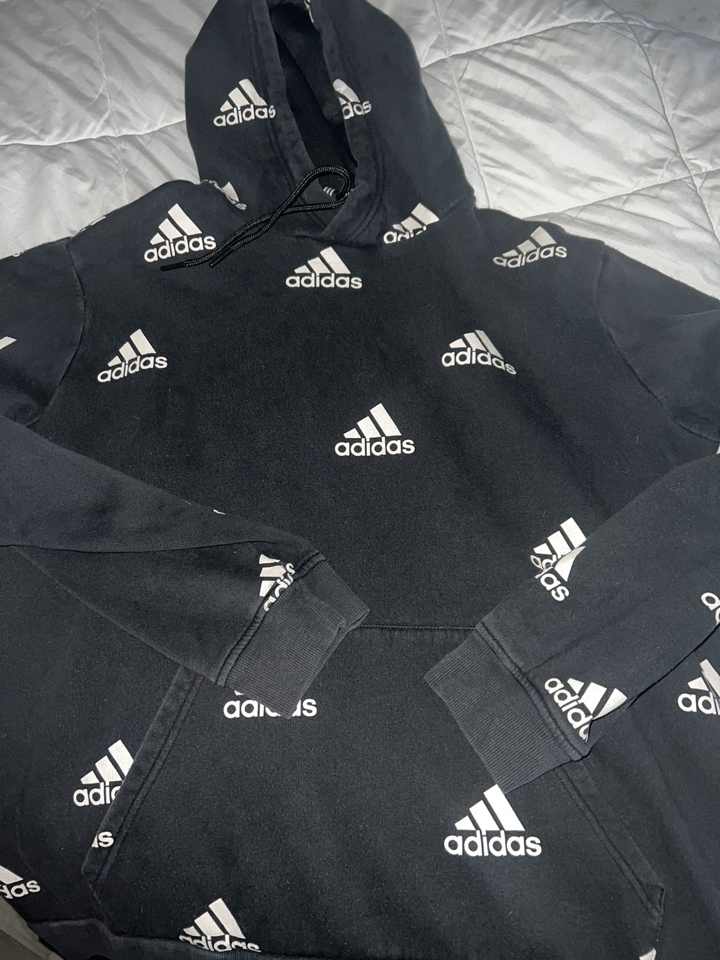 Me S Adidas Black Hoodie Sweatshirt Large Preowned