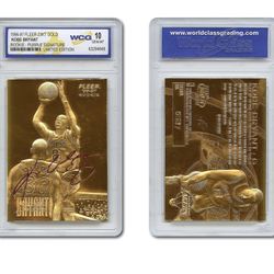 Signed Kobe Bryant 1996-97 Fleer Rookie 23KT Gold Card 