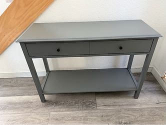 Gray Modern Console Table with Drawer and Shelf