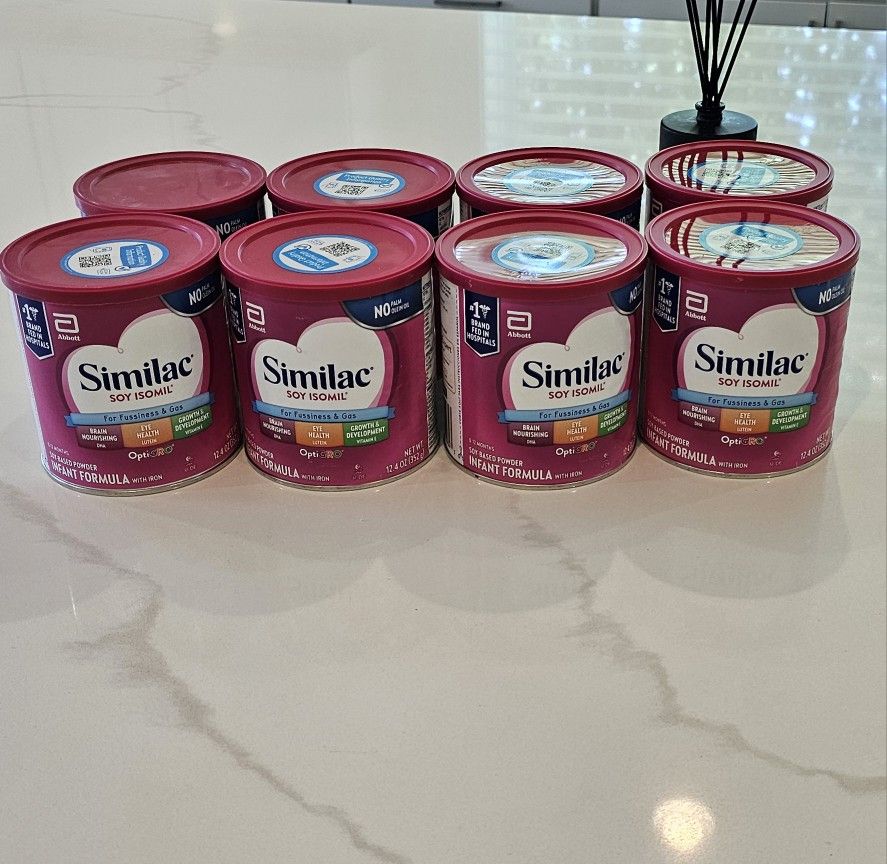 Similac Soy Isomil Powder Baby Formula, 12.4-oz Can (8 Cans)