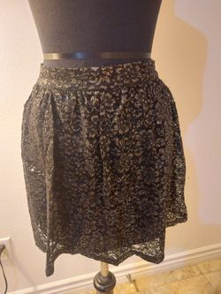 Forever 21, Size M, Lace ,Gold,Sequence Skirt