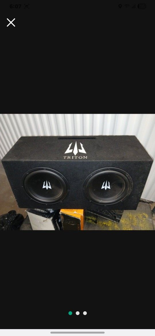 Brand New Sound System 2 10s Triton Box With Amp 2 Ds18 6.5 Mids Orion 1500w 2ch Amp And 4ga Amp Kit $420firm Price Pickup Only Serious Buyers Please