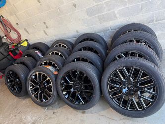 22" GMC Yukon Denali Wheels Sierra 1500 Chevy Suburban Tahoe Silverado Rims Tires