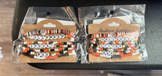 Halloween Beaded Bracelet Sets – 2 Packs