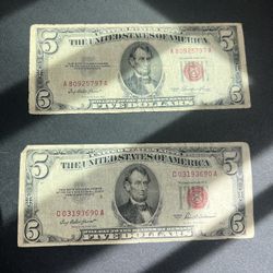5$ Bill Red Seal 