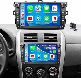 Car Radio Stereo Toyota Corolla 2009 2010 2011 2012 2013 Wireless CarPlay Android Auto, 8” Touch Screen Touch Screen, Backup Camera