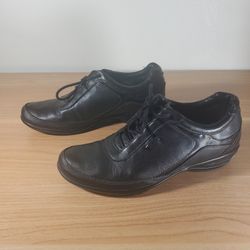 Aetrex Holly Womens Size 10 Casual Shoes Comfort Lace-Up Oxford Black Leather