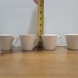 4 white expresso cups