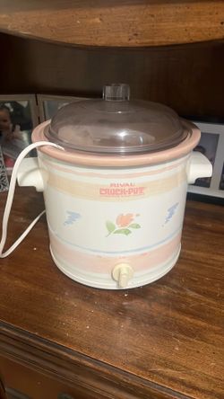 vintage pink floral crockpots 80s