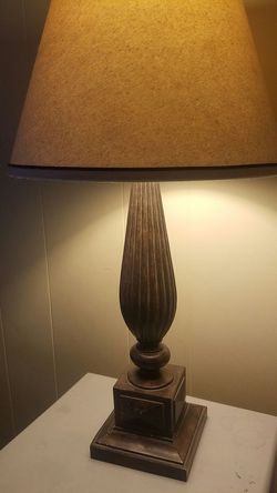 Lamp made of wood.