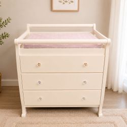Beautiful Off-White Changing Table Dresser