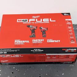 Milwaukee New Kit Hammer Drill And Impact Fuel Brushless M12 New Generation 